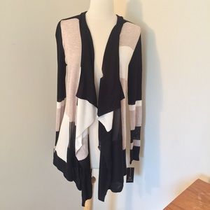 NWT INC Intl Concepts colorblock open cardigan S
